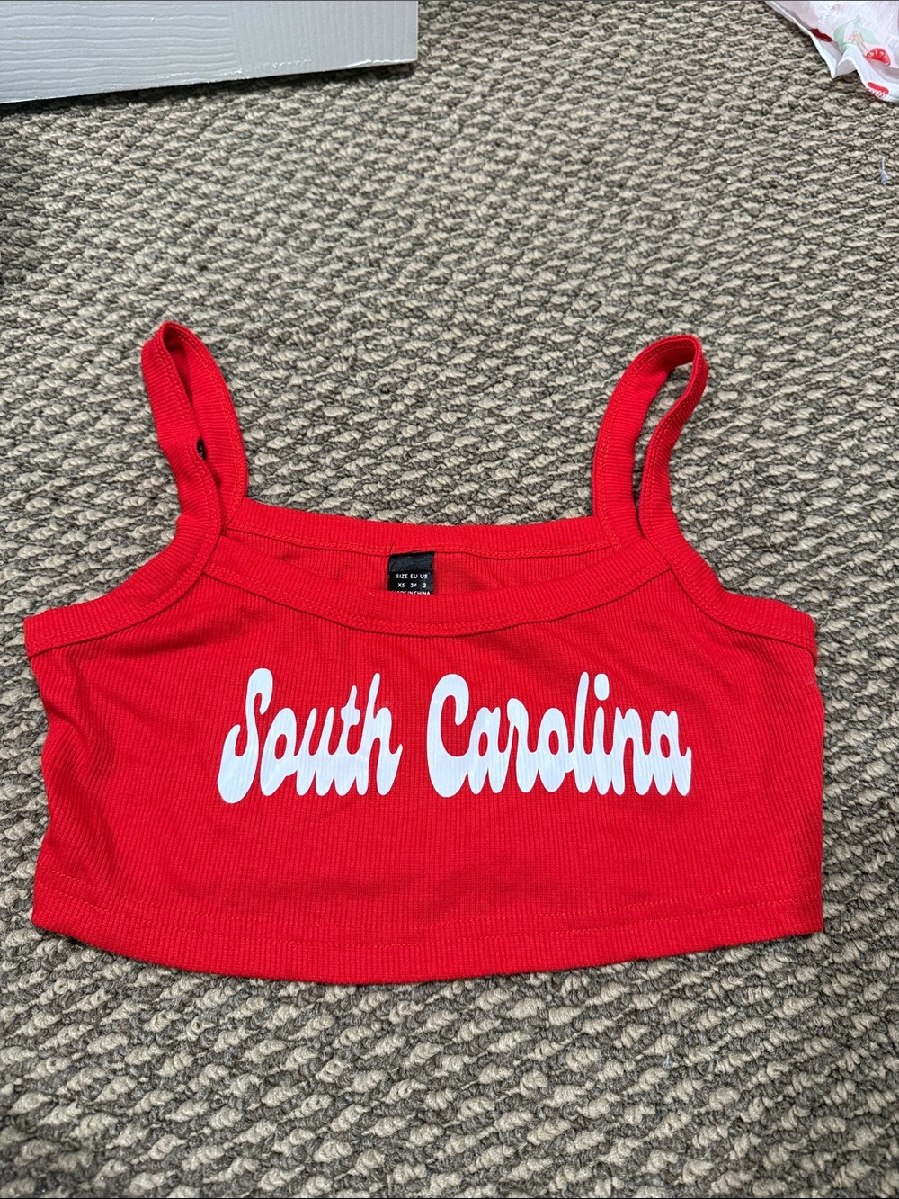 Red 'South Carolina' Cropped Tank Top - Women's